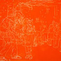 <i>Snapshot, Little Bull</i>, 2006 detail. Red Gallery. Etched glass, aluminium, 24x 35 x 8cm
