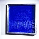 <i>Snapshot, Under the Clocks</i>, 2006. Red Gallery. Etched glass, aluminium, 50 x 50 x8 cm
