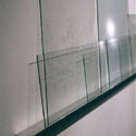 <i>Souvenir, La Défense</i>, 2002, detail. Mass Gallery. Etched glass, aluminium
