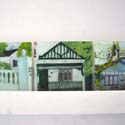 <i>Houses I have lived in</i>. oil on perspex, each square is 20 x 20cm