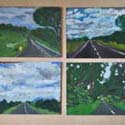 <i>Road series 1-4 (South Gippsland)</i>, 2014. each painting 200mm h x 300mm w, oil on masonite