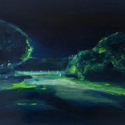Night Road Banksia Ave Sandy Point, Oil on Board, 48 x 61, 2019 