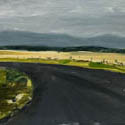 Road on way to Sandy Point, Oil on Board, 19.5 x 61, 2019 