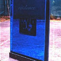 <i>Blue Print,</i> 1996. Kangaroo Ground, glass, water, vinyl, acetate, magnifying glass