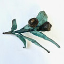 <i>Eucalypt gum #1</i>  2025, Bronze (unique). Moulage  la cire perdue(Lost wax casting), Verdigris, L24 x H19x W14