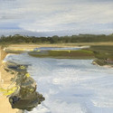 <i>Swamp study #8</i> 2024, Oil on board, 15x 30cm