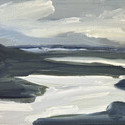 <i>Swamp study #9</i> 2024, Oil on board, 15x 30cm