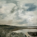 <i>INLET #11</i>, 2024, Oil on canvas framed in oak, 2025, 123 x 163cm