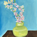 <i>Star jasmine in Marameko green vase</i> 2023 - 2025
27.5 x 22.5cm
Oil on board framed in oak